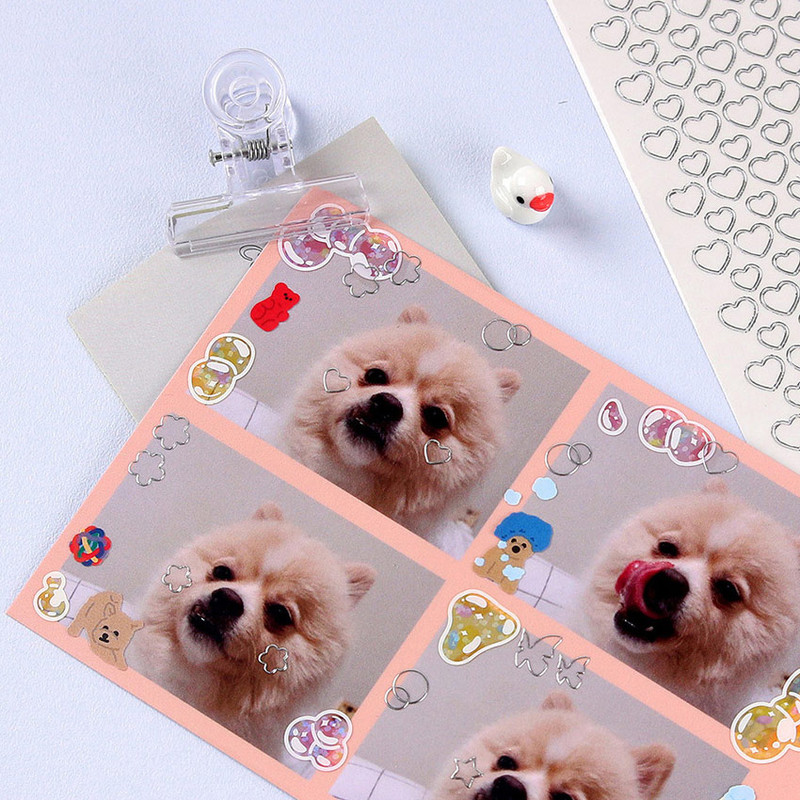 Example of use - Wanna This Twinkle Silver Border Line Sticker Pack