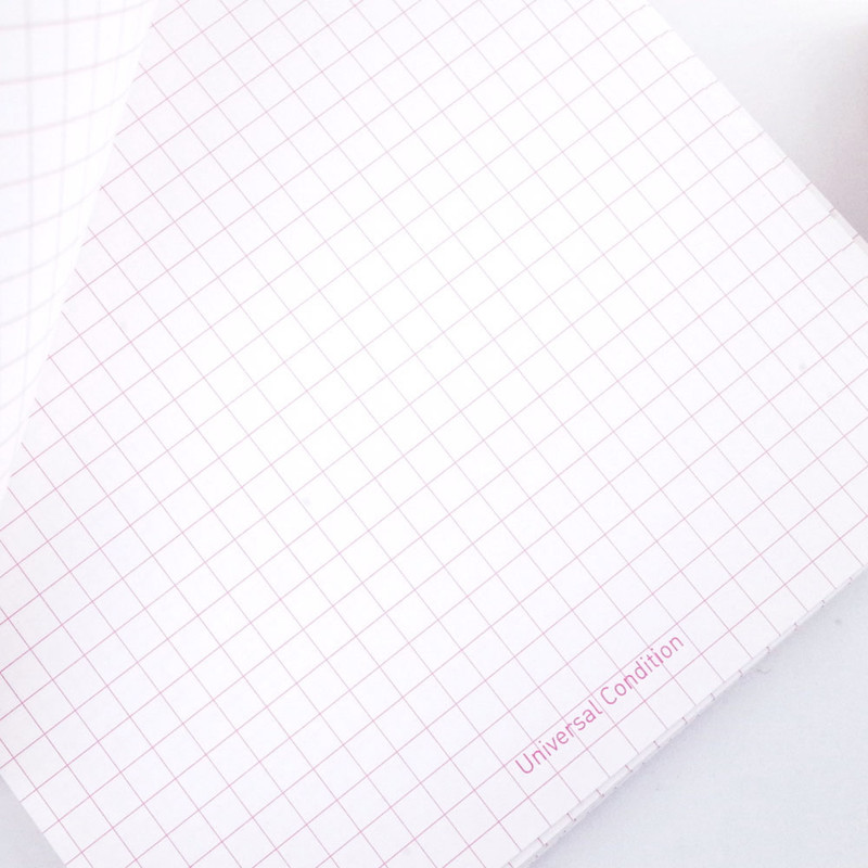 Detail of Universal Condition Twin Wire A5 Pink Grid Notebook Detail of Universal Condition Twin Wire A5 Pink Grid Notebook
