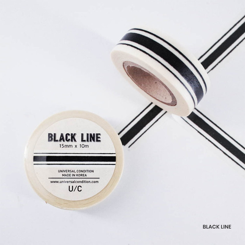 Black line - Vintage line Paper Masking Tape