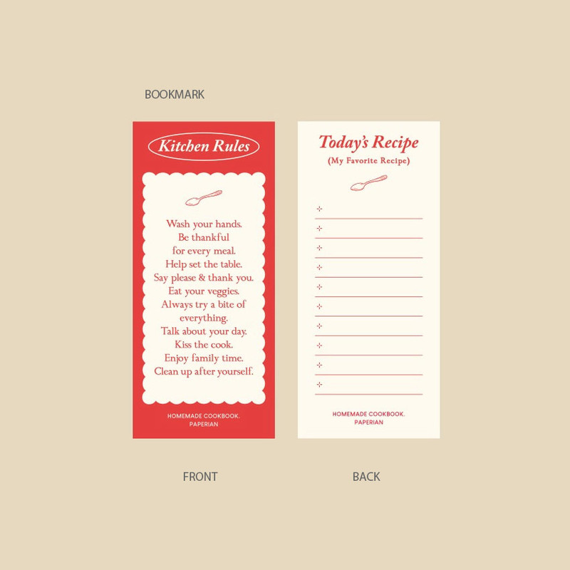 bookmark - PAPERIAN 45 Recipes Homemade Kitchen Cookbook