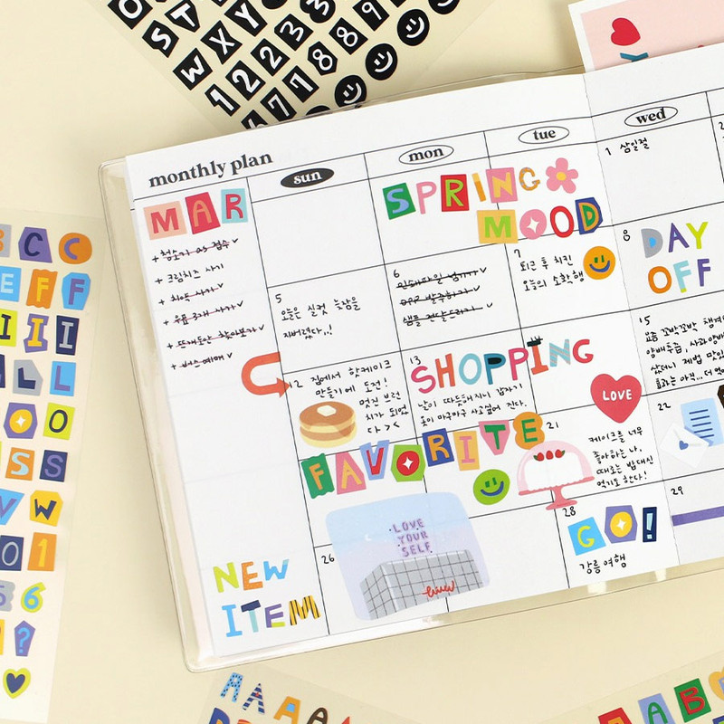 Usage example - Color Recipe Alphabet Removable Sticker Pack