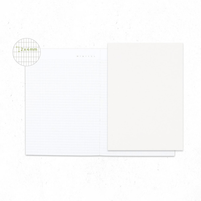White tea(grid) - Dash And Dot Demure B6 Grid Lined Blank Notebook
