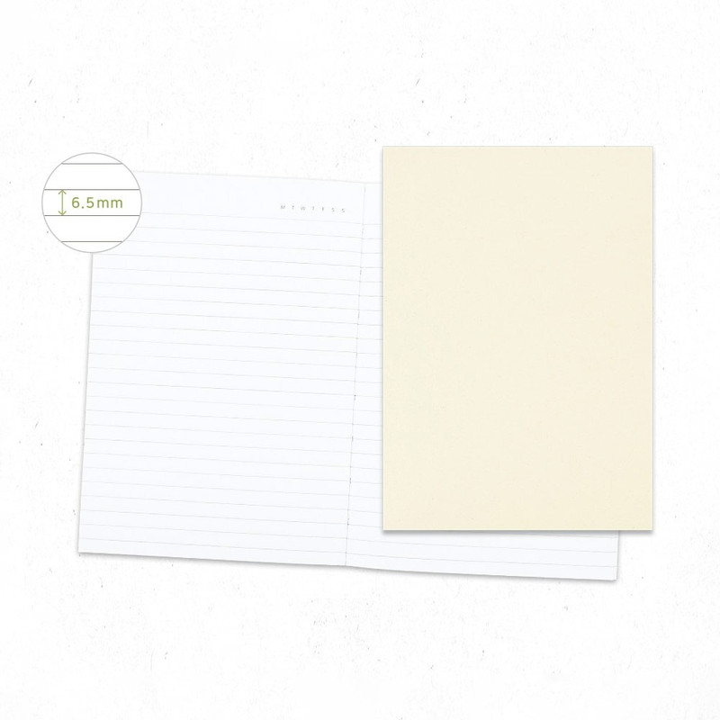 Chamomile(lined) - Dash And Dot Demure B6 Grid Lined Blank Notebook