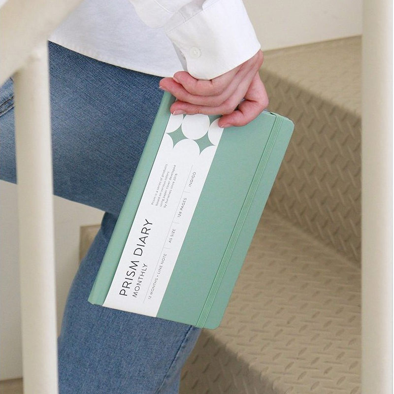 Mint latte - Prism A5 Undated Monthly Diary Lined Notebook Mint latte - Prism A5 Undated Monthly Diary Lined Notebook