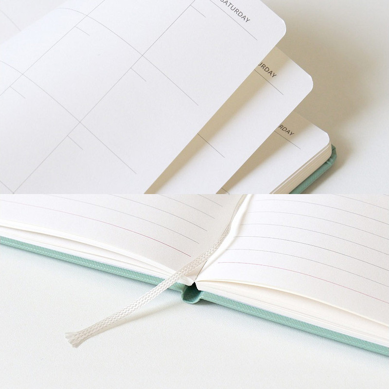 Detail of Prism A5 Undated Monthly Diary Lined Notebook Detail of Prism A5 Undated Monthly Diary Lined Notebook