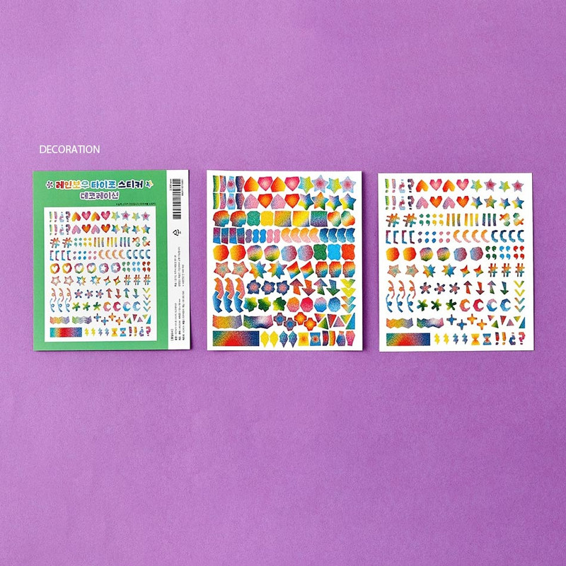decoration - Ardium Rainbow Typo Alphabet Number Removable Sticker decoration - Ardium Rainbow Typo Alphabet Number Removable Sticker