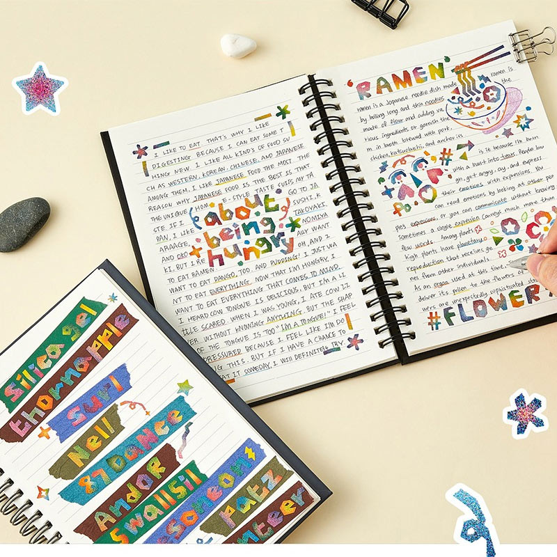Usage example - Ardium Rainbow Typo Alphabet Number Removable Sticker