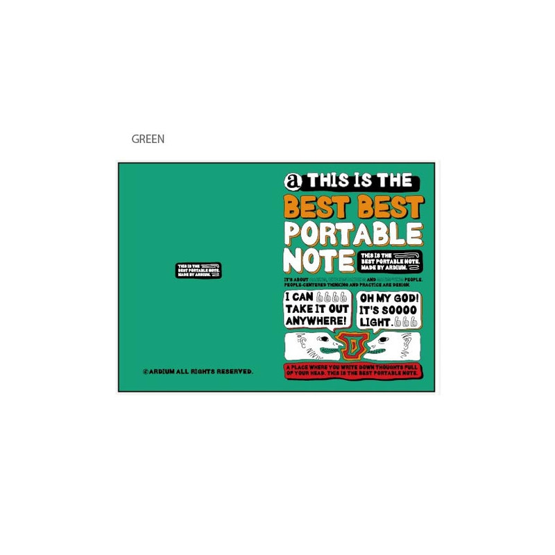 Green - Ardium One Pick Small Blank Notebook