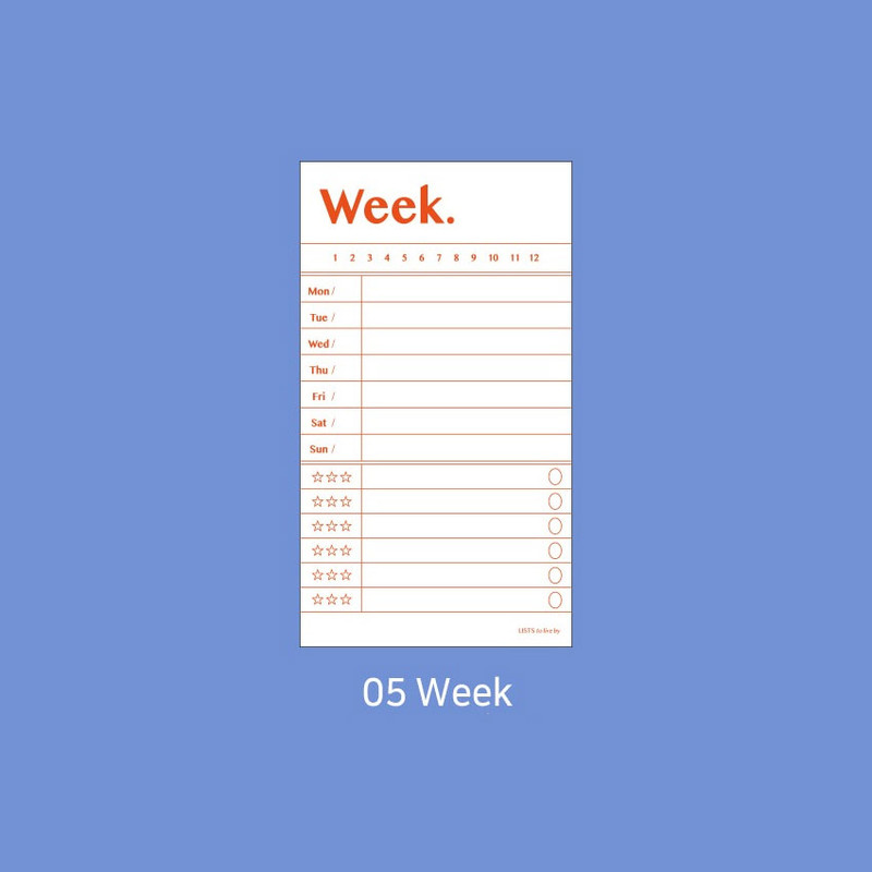 05 week - Paperian Lists to Live By Planning Checklist Memo Notepad 05 week - Paperian Lists to Live By Planning Checklist Memo Notepad