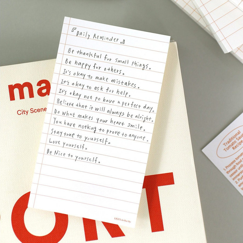 Example of use - Paperian Lists to Live By Planning Checklist Memo Notepad Example of use - Paperian Lists to Live By Planning Checklist Memo Notepad