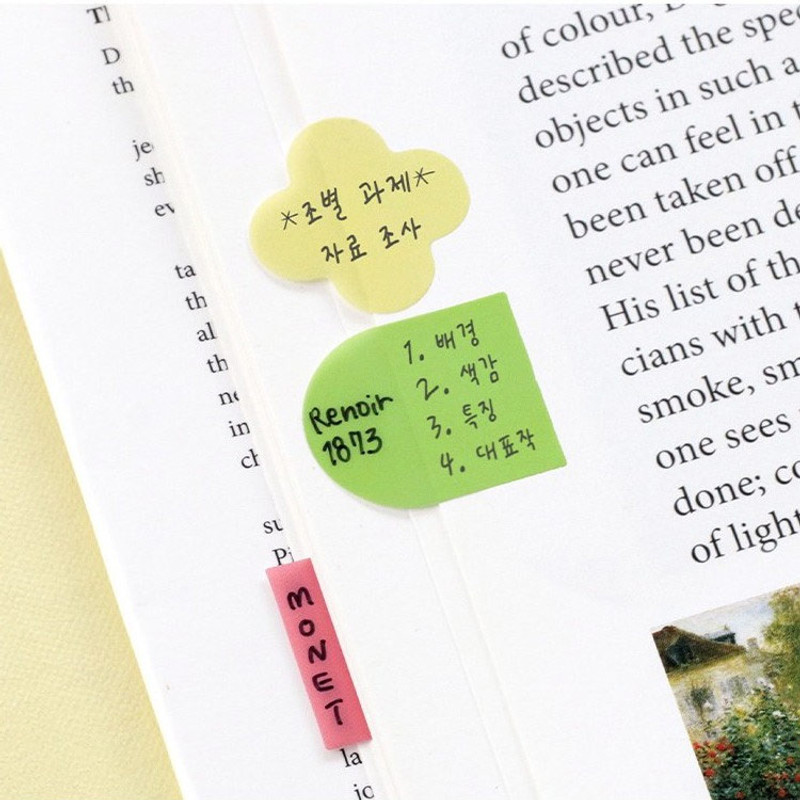 Example of use - Iconic Index Point Sticky Bookmark Notepad Set 