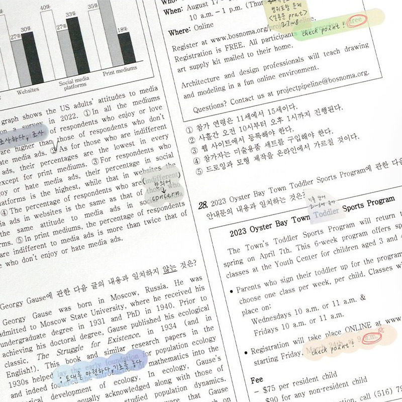 Example of use - Iconic Index Point Sticky Bookmark Notepad Set 