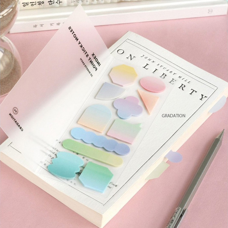 04 gradation - Iconic Index Point Sticky Bookmark Notepad Set 