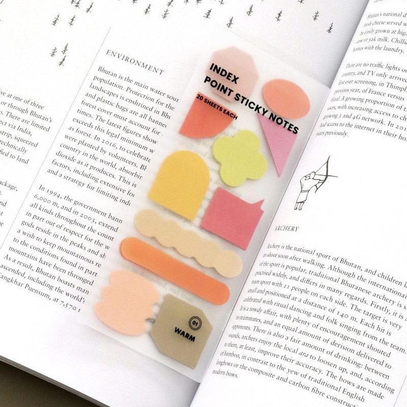 Iconic Index Point Sticky Bookmark Notepad Set 