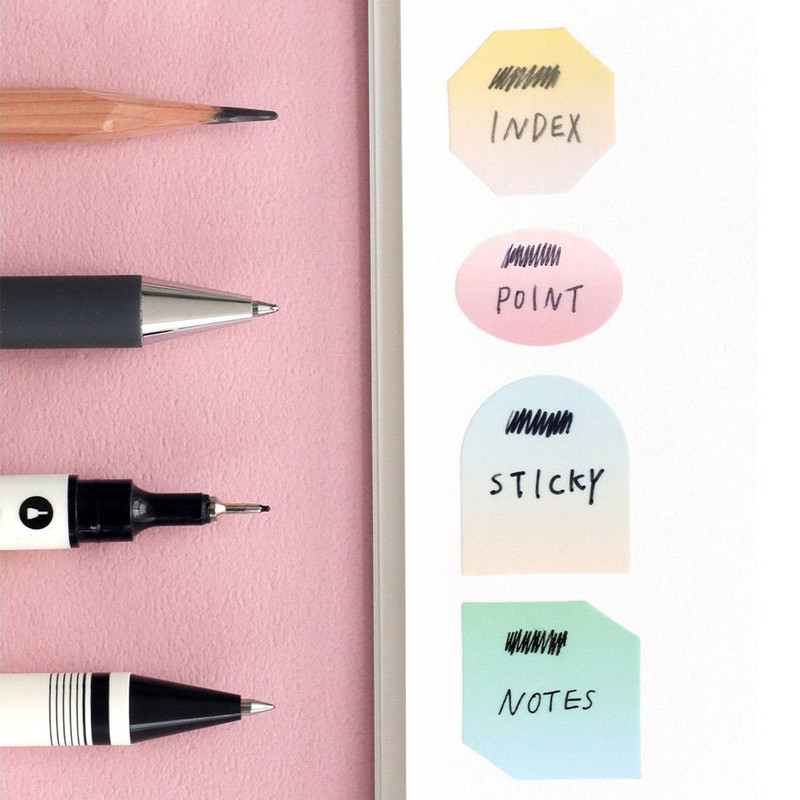 Example of use - Iconic Index Point Sticky Bookmark Notepad Set 