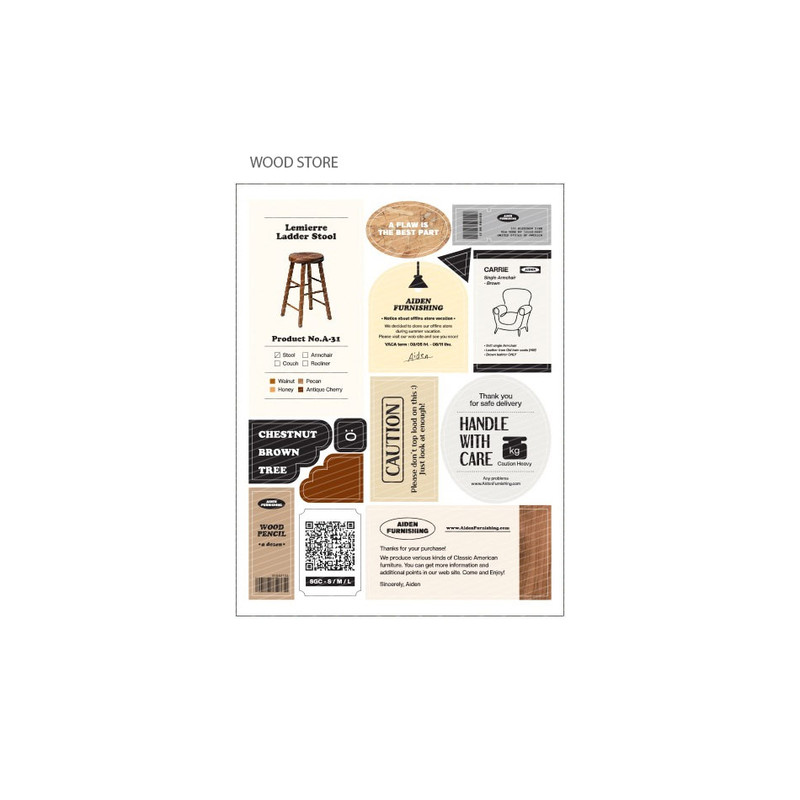 wood store - Wanna This Life Label Removable Sticker Pack wood store - Wanna This Life Label Removable Sticker Pack