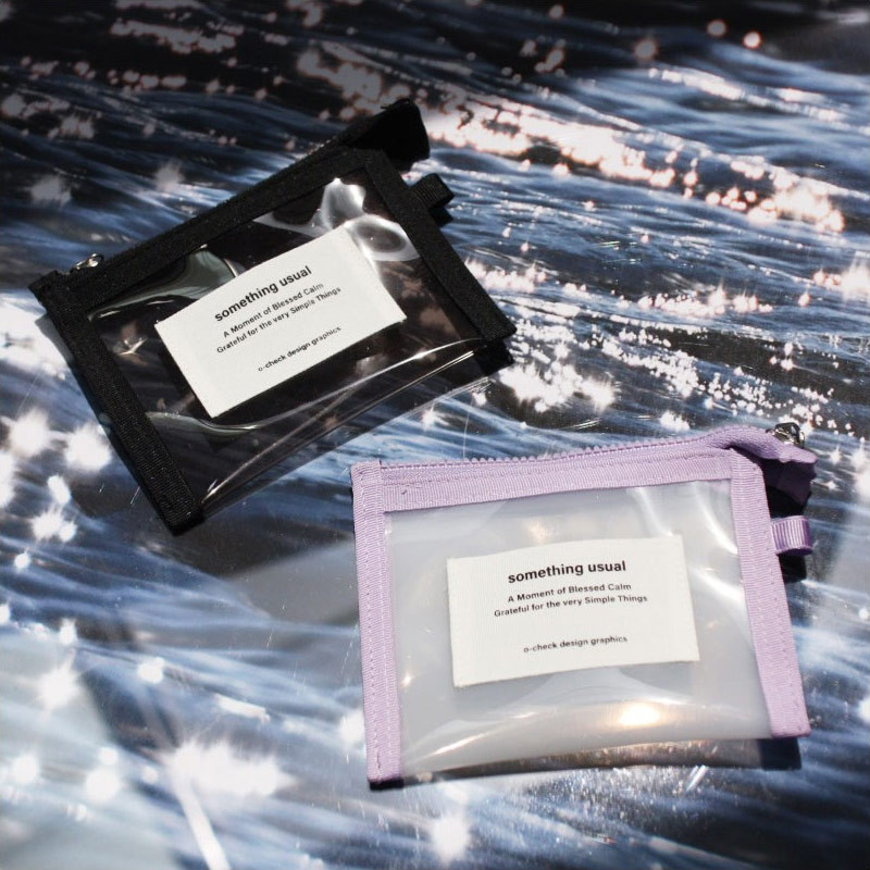 O-check Something Usual Clear Zipper Card Holder Wallet