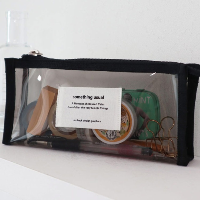 Example of use - O-check Something Usual Clear Zipper Pencil Case Pouch
