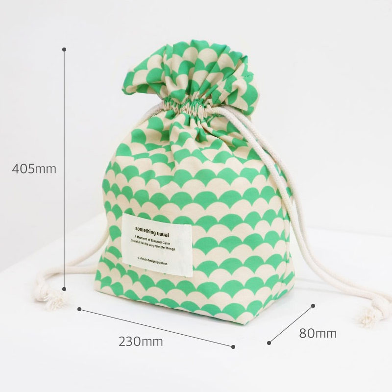 Size - O-check Something Usual Cotton Drawstring Pouch Size - O-check Something Usual Cotton Drawstring Pouch
