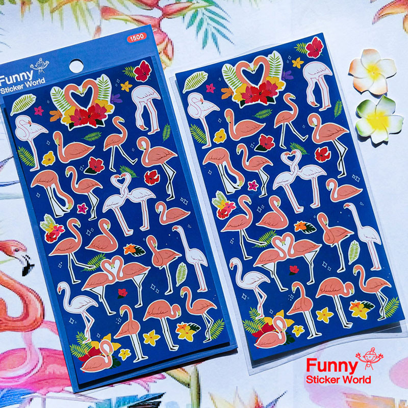 Flamingo Coated Paper Deco Sticker Flamingo Coated Paper Deco Sticker