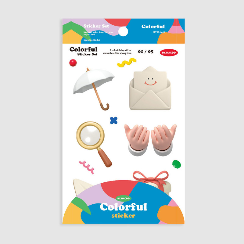 NACOO Colorful Paper Deco Sticker Pack