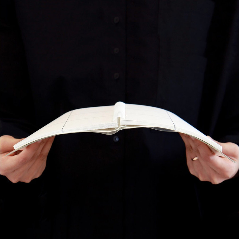 opens flat - Indigo Storage Wire Bound 6 Grid Notebook opens flat - Indigo Storage Wire Bound 6 Grid Notebook