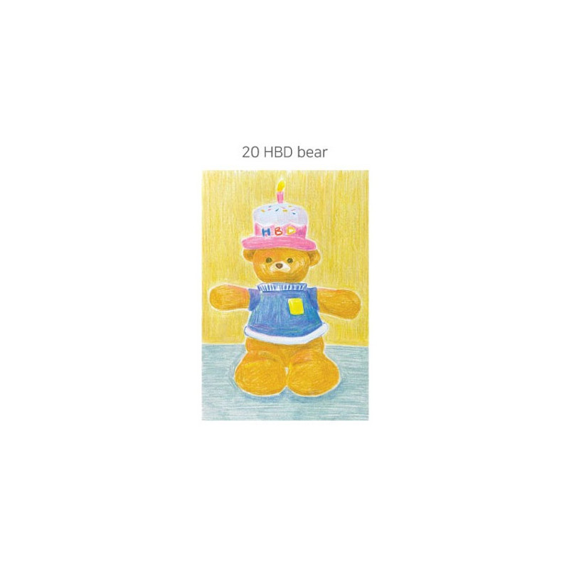 HBD bear - Little Thing Hand Drawing Postcard Ver 4 HBD bear - Little Thing Hand Drawing Postcard Ver 4