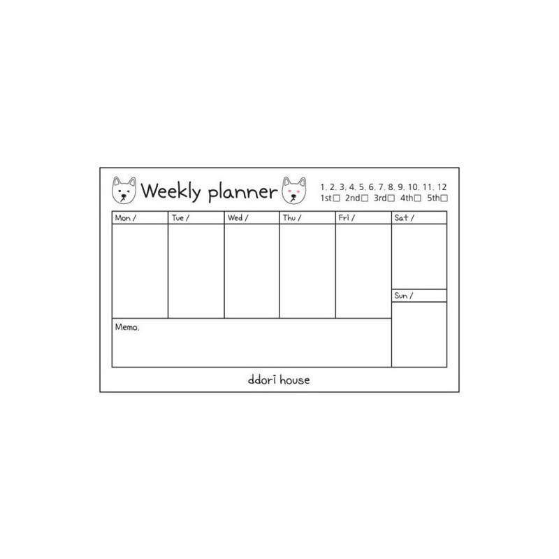 Ddori House Undated Weekly Overview Notepad Ddori House Undated Weekly Overview Notepad
