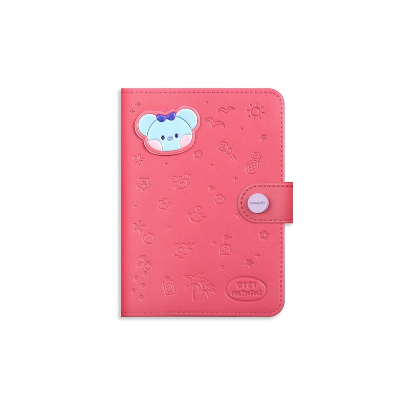 Front - Minini Koya Leather Patch Passport Holder Cover Front - Minini Koya Leather Patch Passport Holder Cover