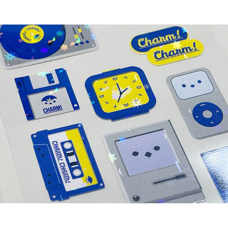 Yellow - Charm Moondeok Citybird Retro Sticker Yellow - Charm Moondeok Citybird Retro Sticker