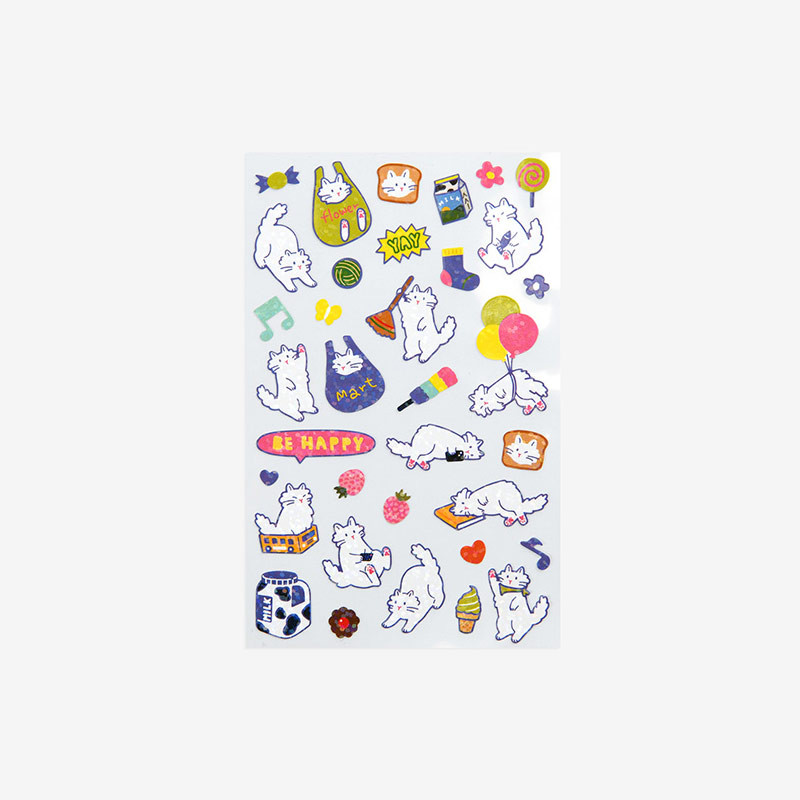 Kitty cat - Line Holographic Removable Sticker Kitty cat - Line Holographic Removable Sticker