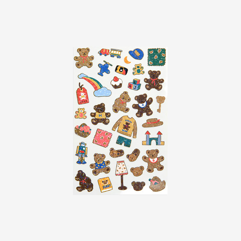 Teddy bear - Line Holographic Removable Sticker Teddy bear - Line Holographic Removable Sticker