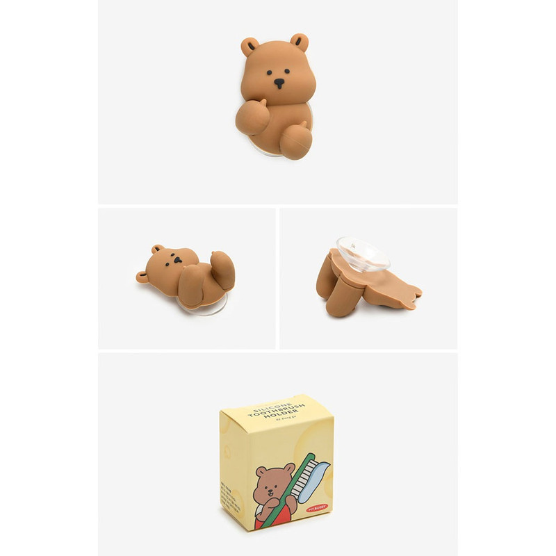 Brown - My Buddy Silicone Toothbrush Holder Brown - My Buddy Silicone Toothbrush Holder