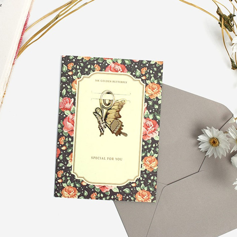 Butterfly - Bookfriends Gold Plated Bookmark Card Butterfly - Bookfriends Gold Plated Bookmark Card