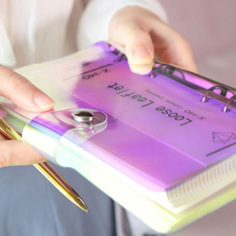 Snap button closure - Holographic A6 6-Ring Binder Cover