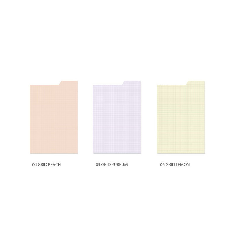 Grid peach, Grid purfume, Grid lemon - Plepic Large Index Sticky Notepad Grid peach, Grid purfume, Grid lemon - Plepic Large Index Sticky Notepad