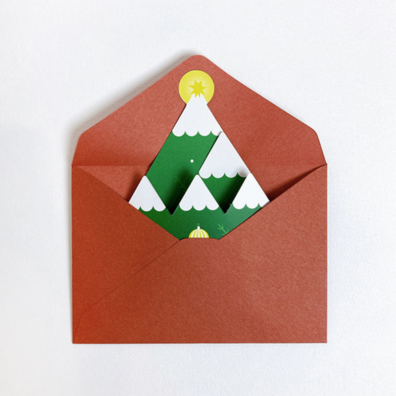 Red envelope - Nostingker Christmas Forest Tri-Fold Card Envelope Set