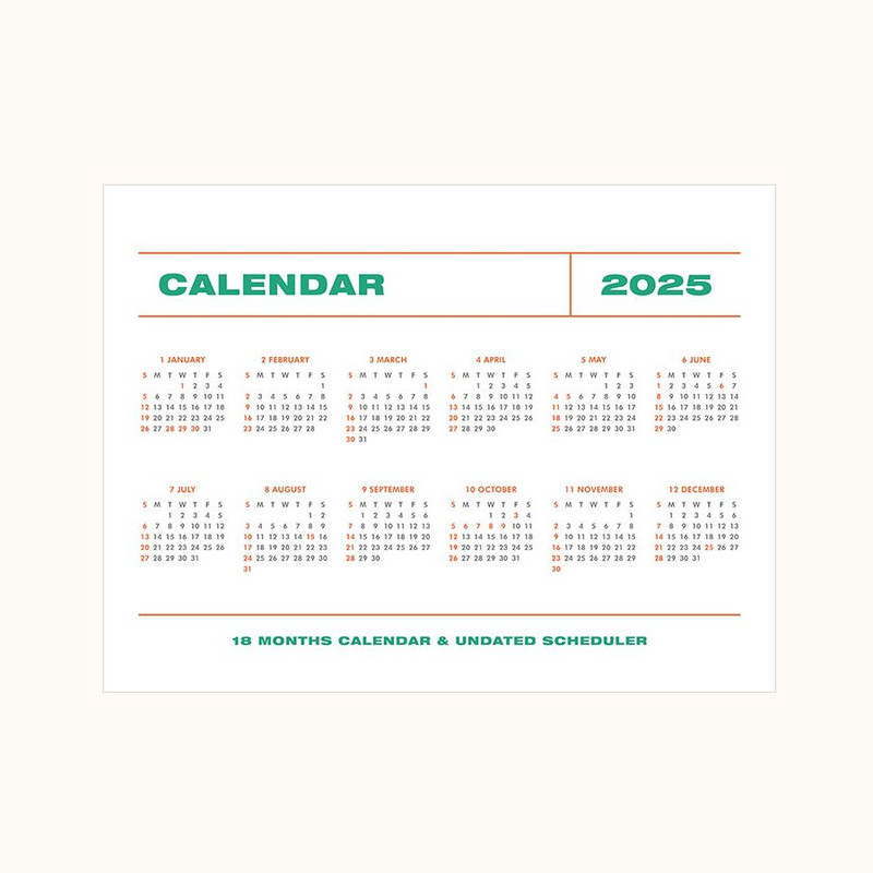 2025 calendar - 2023-2024 18 Month Standing Flip desk Calendar