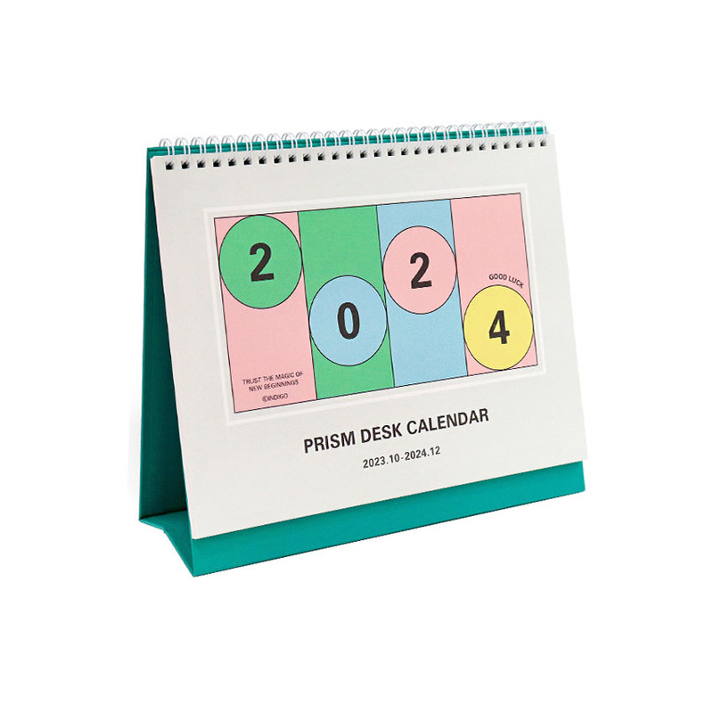 Indigo 2024 Prism Monthly Standing Flip Desk Calendar