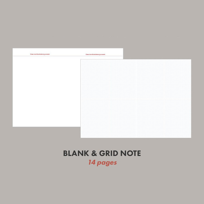 blank and grid note - Iconic 2024 Record On B6 Dated Weekly Diary Planner