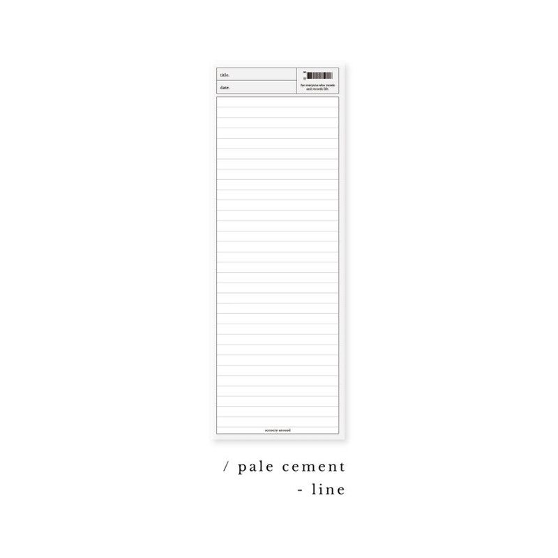 Pale cement - More Basic Long Lined Grid Notepad