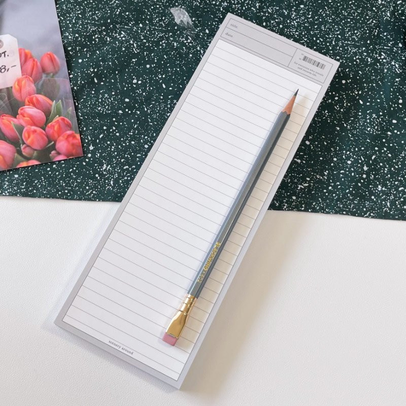 Pale cement - More Basic Long Lined Grid Notepad