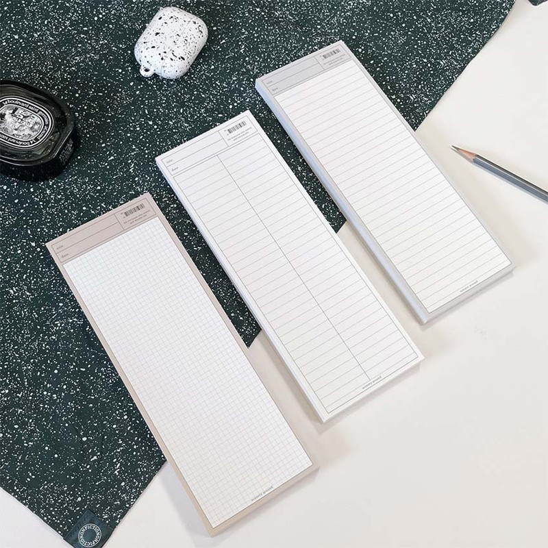 More Basic Long Lined Grid Notepad