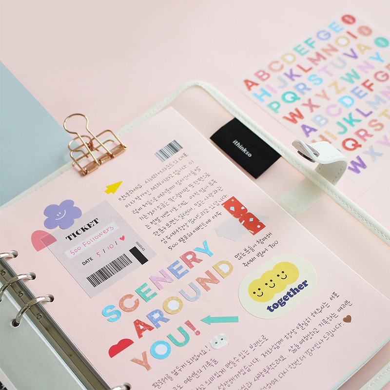 Usage example - Uppercase Color Alphabet Glitter Sticker