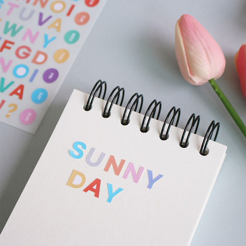 Uppercase Color Alphabet Glitter Sticker