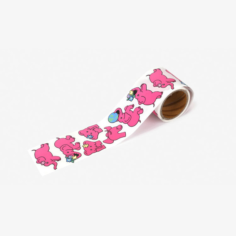 Dailylike Pink Elephant Removable Animal Sticker Roll Dailylike Pink Elephant Removable Animal Sticker Roll
