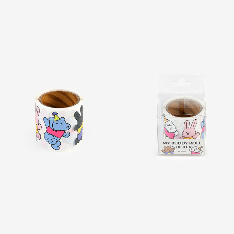 package - Dailylike My Buddy Party Removable Sticker Roll package - Dailylike My Buddy Party Removable Sticker Roll