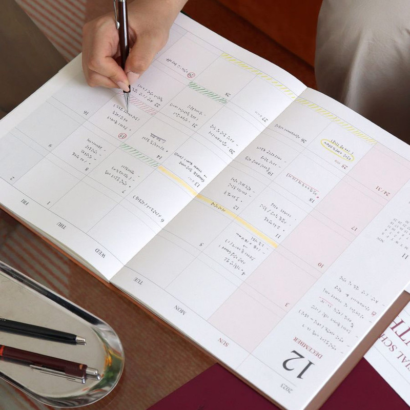 Opens flat - Indigo 2024 Official A4 Dated Monthly Planner Scheduler