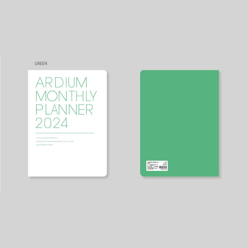 green - Ardium 2024 Large Dated Monthly Planner Scheduler