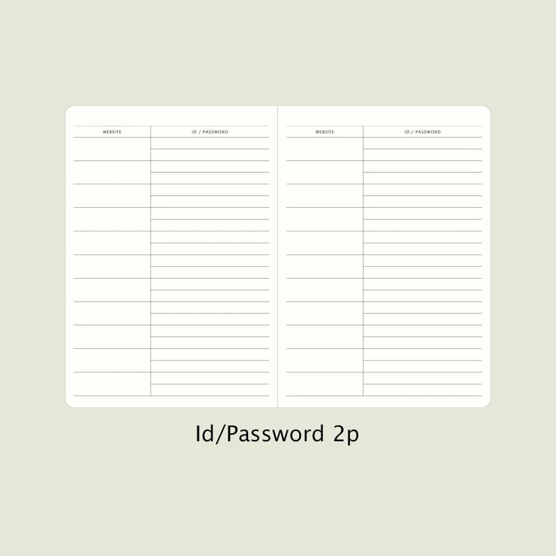 ID/Password - 2024 Simple A5 Hardcover Dated Weekly Planner